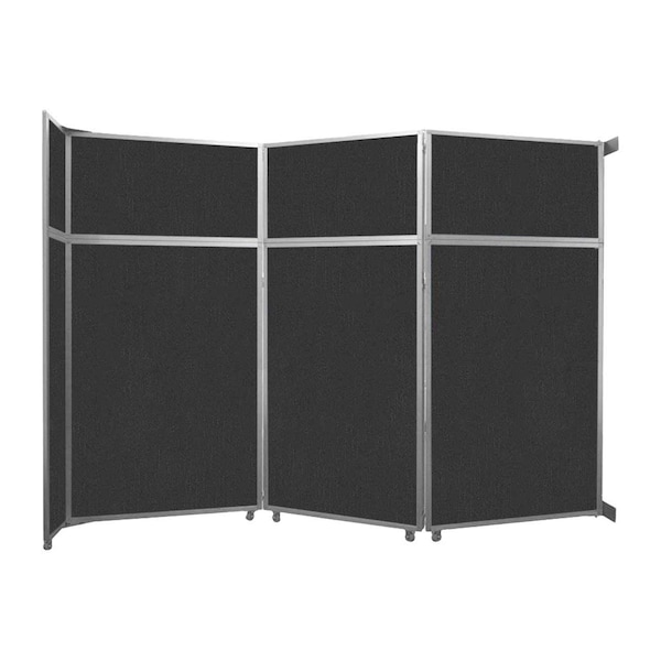 Operable Wall Folding Room Divider 11'9" x 8'5-1/4" Black Fabric